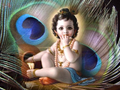 Krishna eating butter