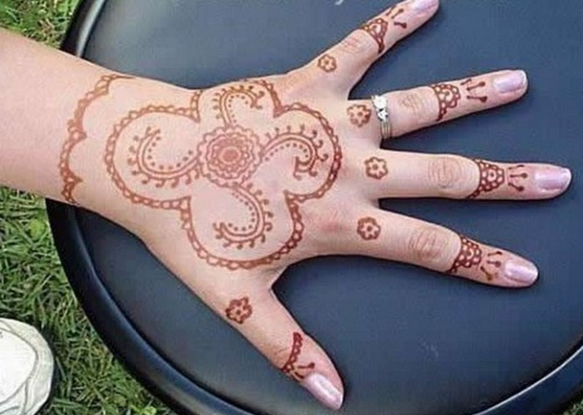 Flowers in a net motif Mehandi